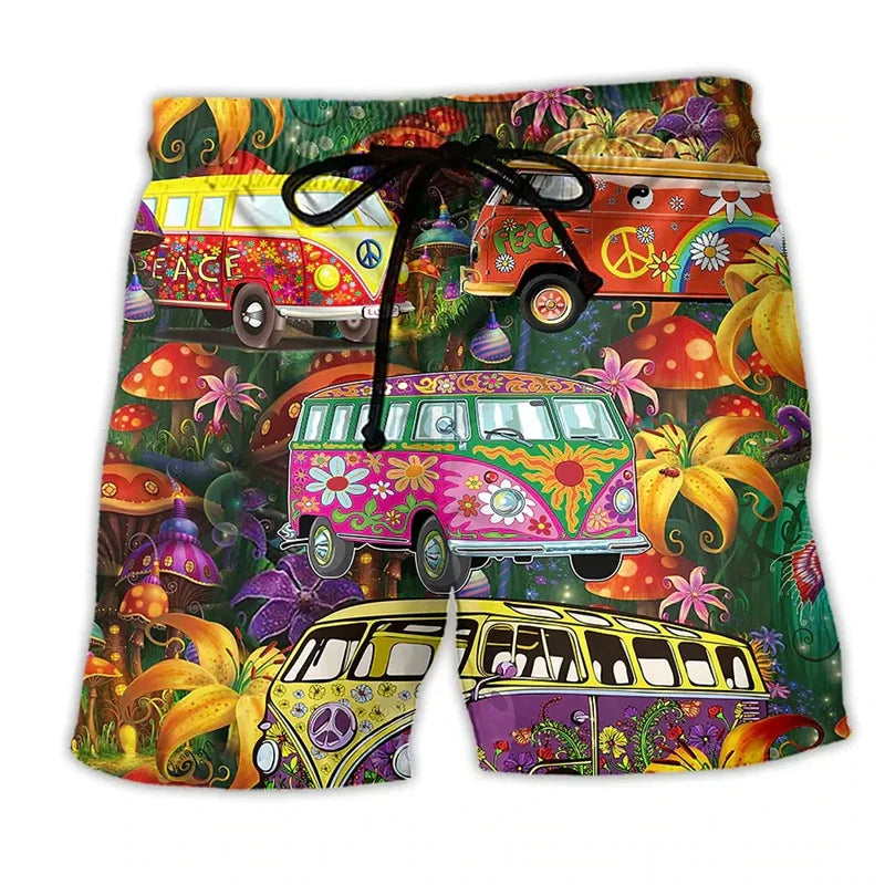Men's Swim Shorts with Graffiti Design