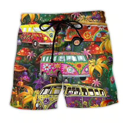 Men's Swim Shorts with Graffiti Design