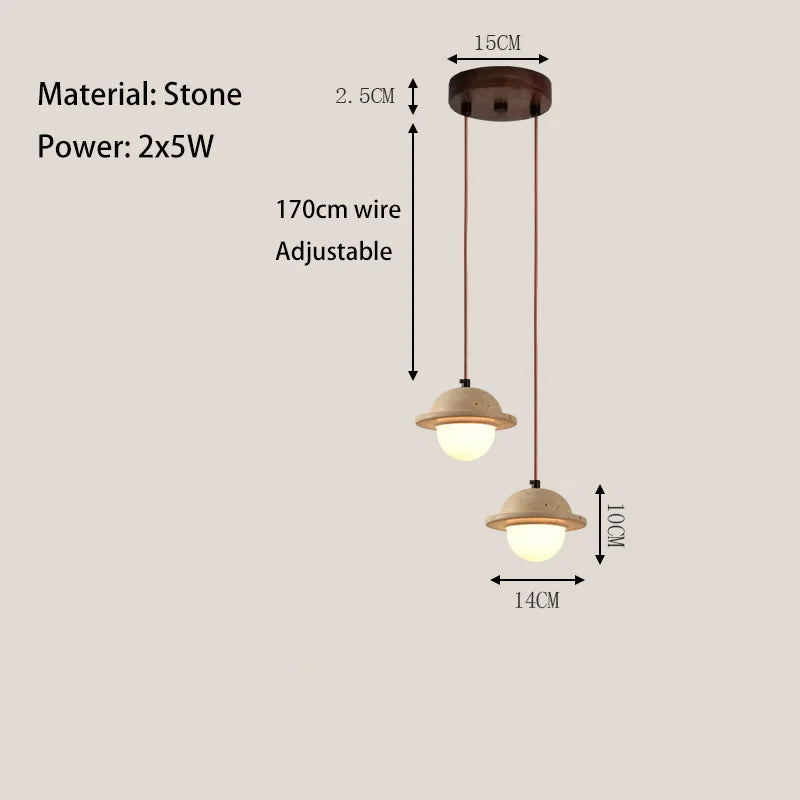 Travertine Pendant Lamp - Modern & Natural Design