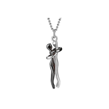 Golden Embrace Couple Pendant Necklace