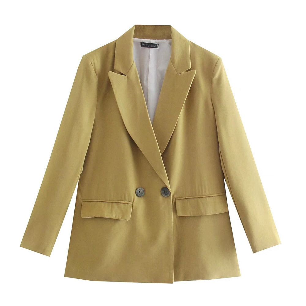PowerChic – Elegant Double-Breasted Blazer for Women