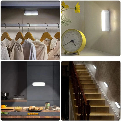 Lámpara de pared LED inalámbrica con sensor de movimiento y batería recargable por USB