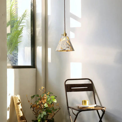Suspension LED en marbre terrazzo – Design scandinave moderne