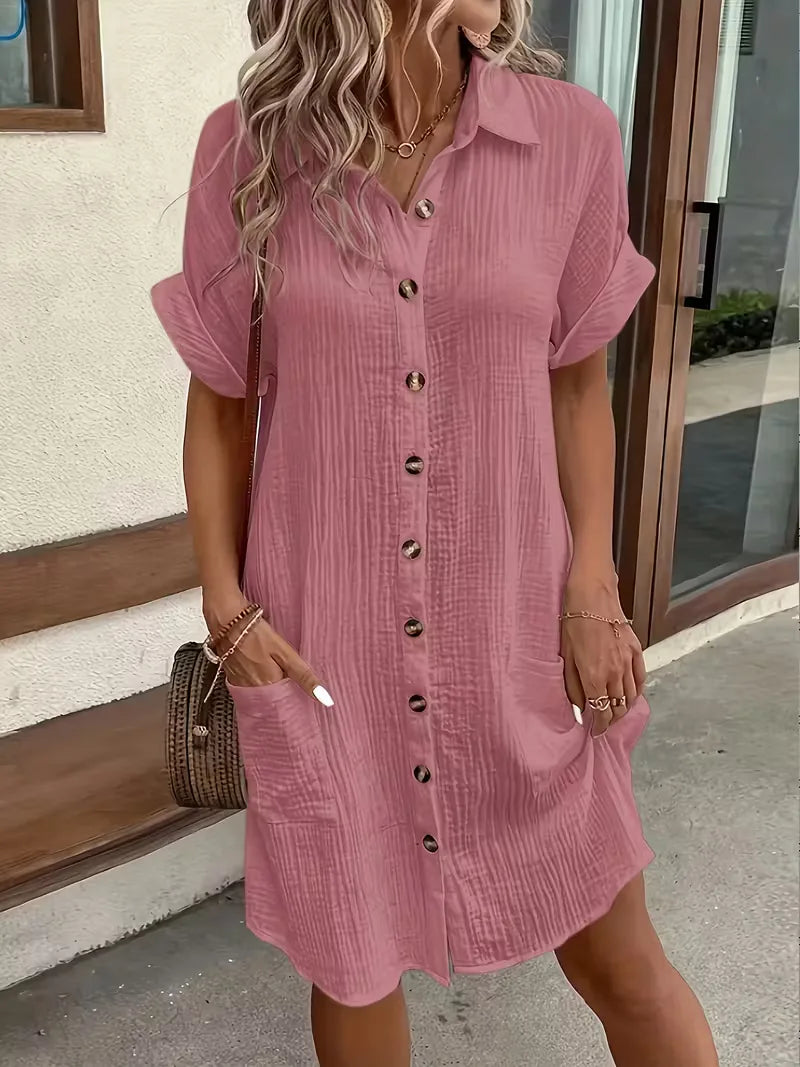 Shirt Dress with Short Sleeves
