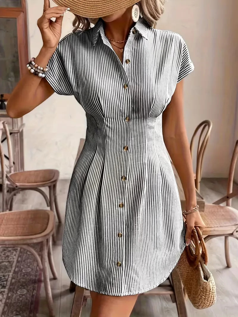 Shirt Dress with Short Sleeves