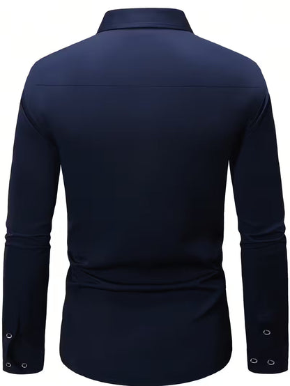Shirt with Geometric Pattern and Slim Fit