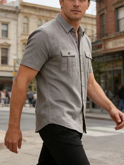 Short Sleeve Shirt with Chest Pockets