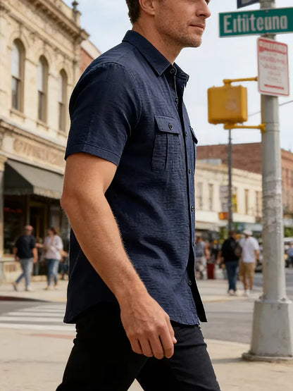 Short Sleeve Shirt with Chest Pockets