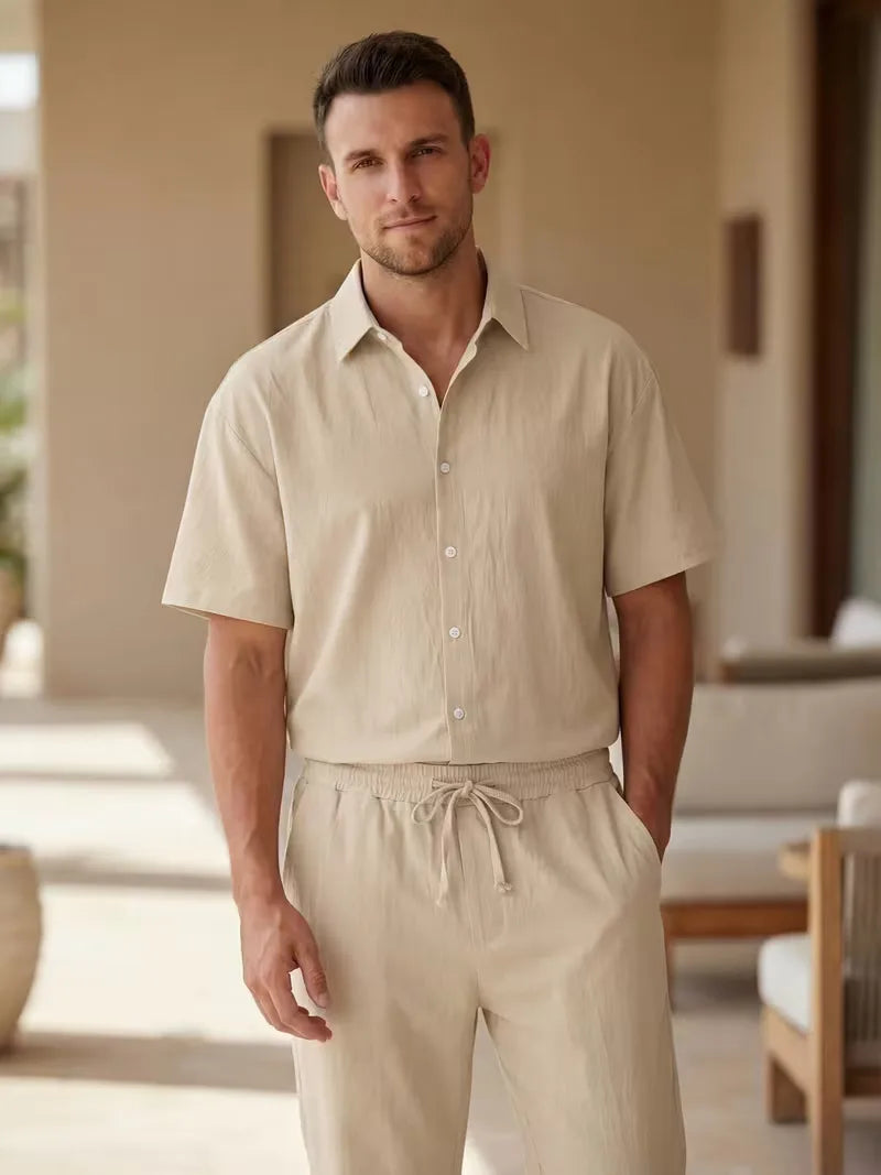 Short Sleeve Shirt with Long Trousers