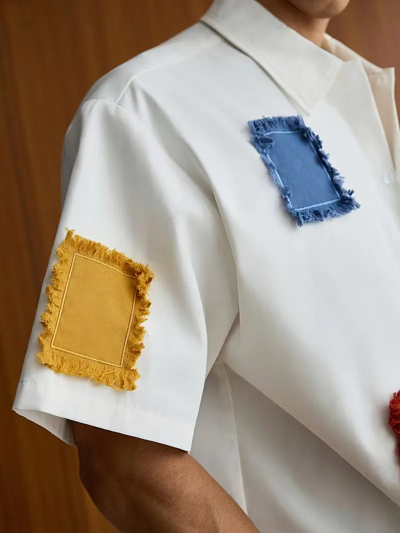 Short Sleeve Shirt with Patchwork