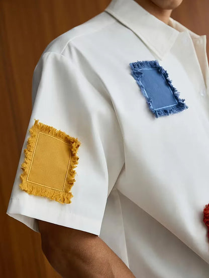 Short Sleeve Shirt with Patchwork