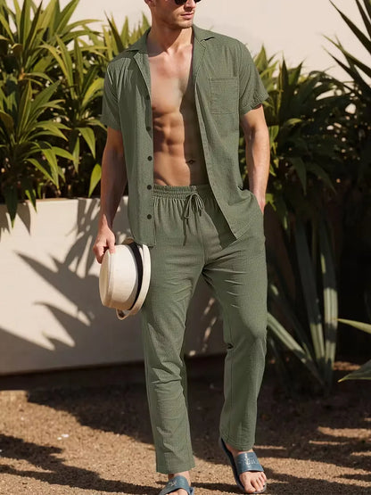 Short Sleeve Shirt with Trousers