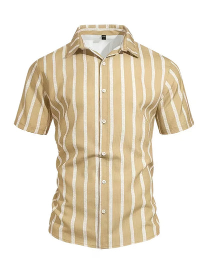 Short Sleeve Shirt with Vertical Stripes