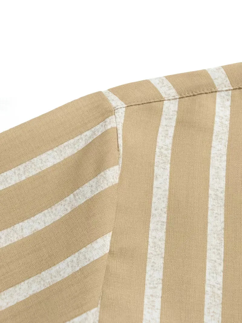 Short Sleeve Shirt with Vertical Stripes
