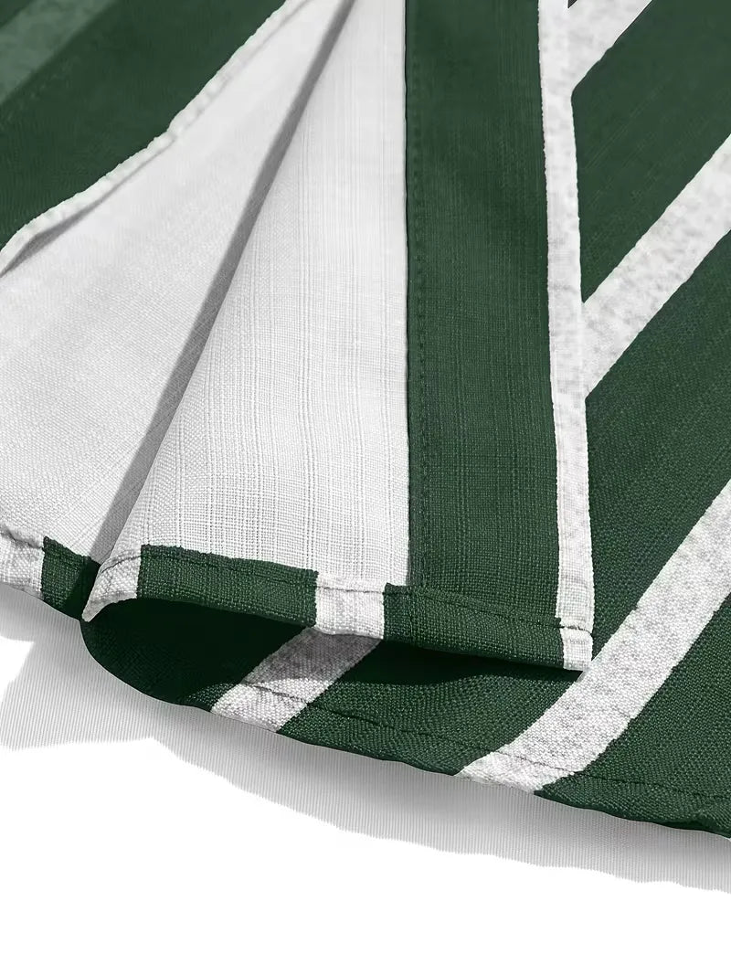 Short Sleeve Shirt with Vertical Stripes