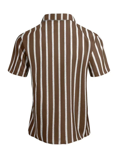 Short Sleeve Shirt with Vertical Stripes