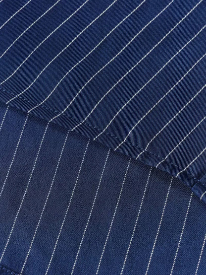 Short Sleeve Shirt with Vertical Stripes