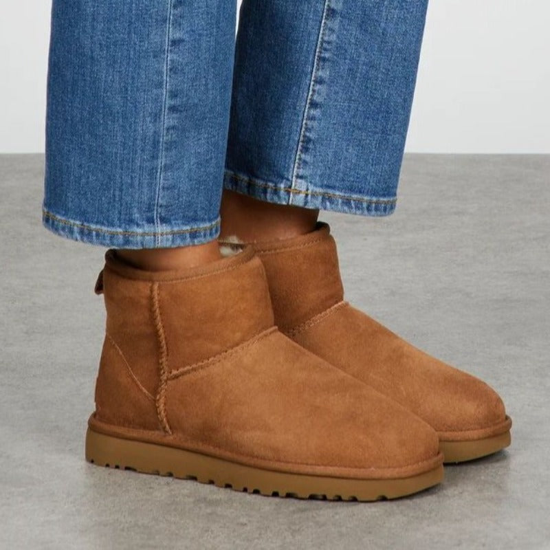 Short boots with soft faux fur lining