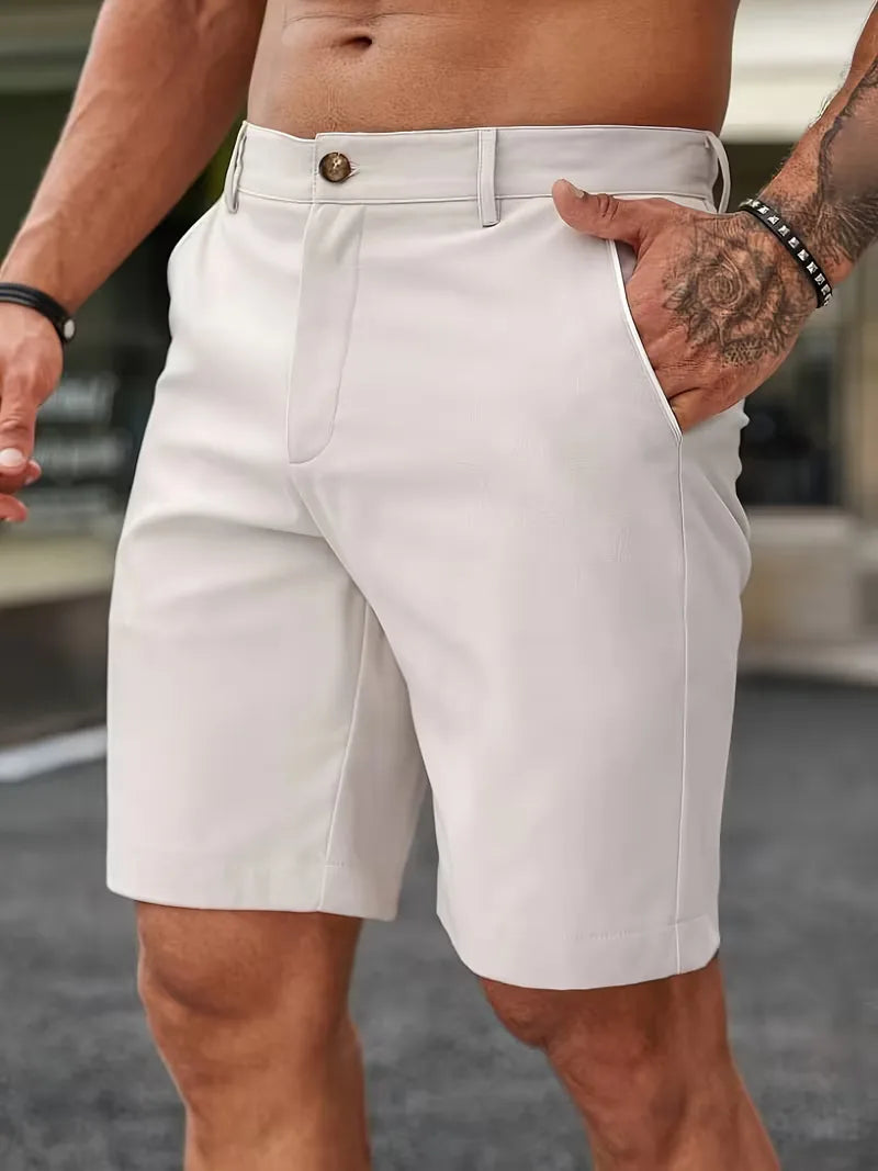 Shorts with Button and Pockets