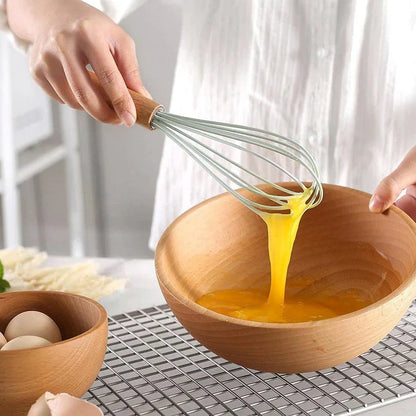 Non-Stick Silicone Cookware Set - Wooden Handles - Durable and Functional