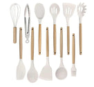 Non-Stick Silicone Cookware Set - Wooden Handles - Durable and Functional