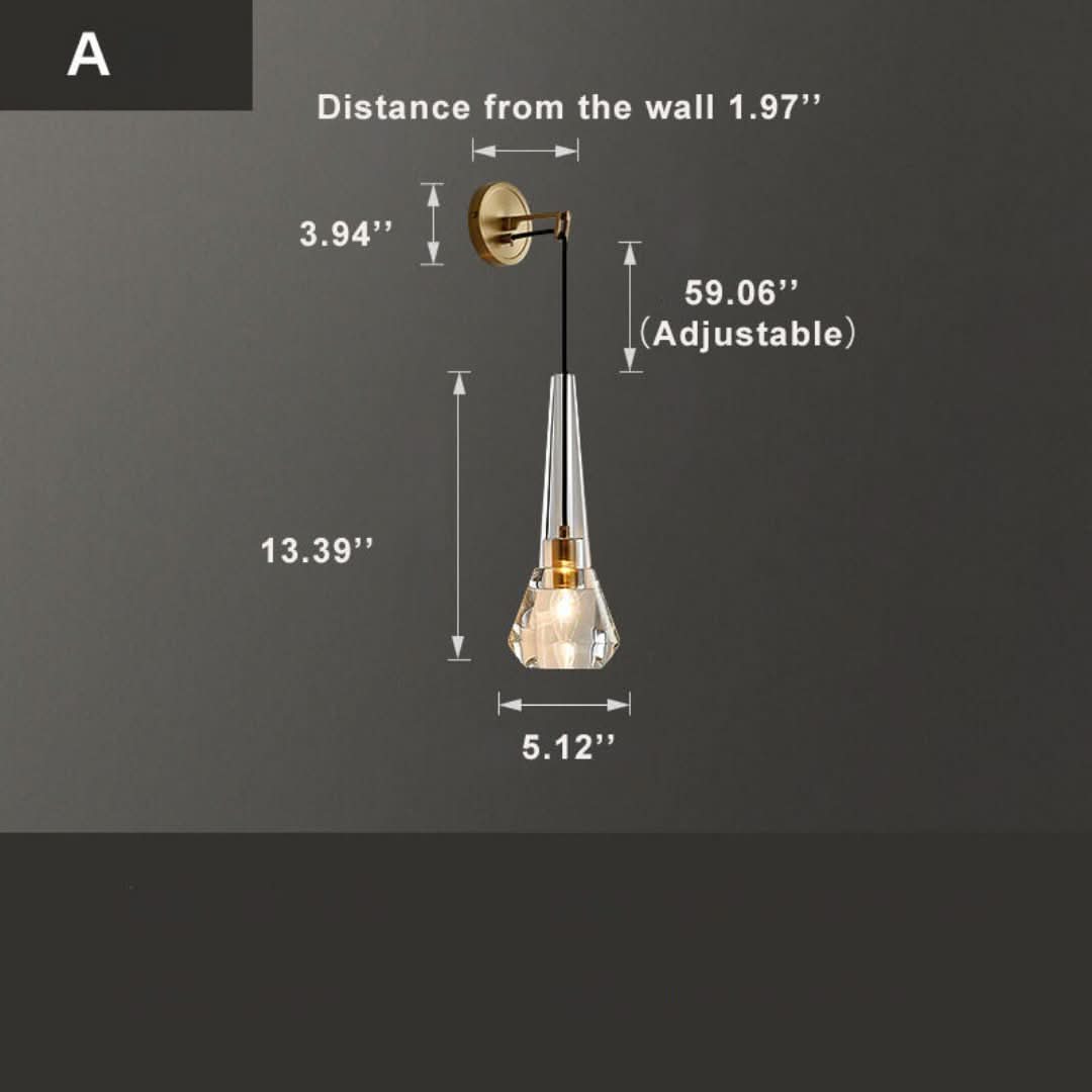 CrystalGlow - Aplique de pared geométrico moderno