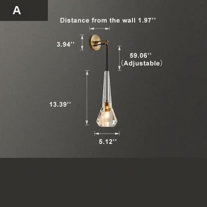 CrystalGlow - Aplique de pared geométrico moderno