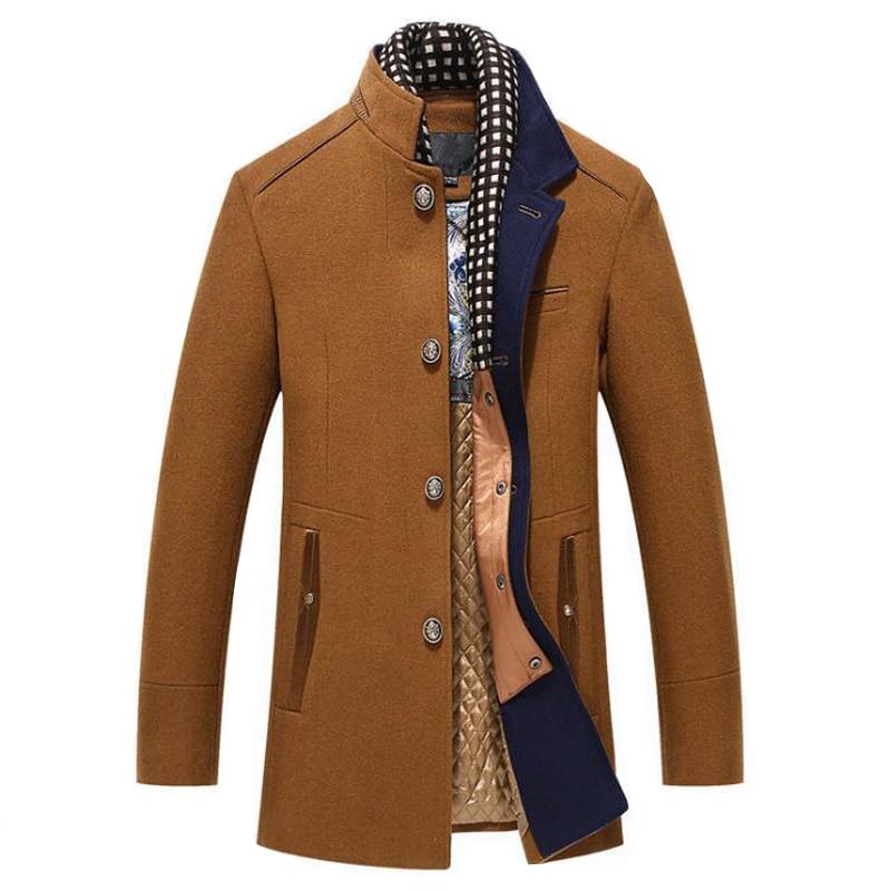 Sjoerd | Wool Cashmere Removable Scarf Coat for Men
