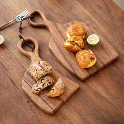 Tagliere in noce per la cucina e per servire, con design double face