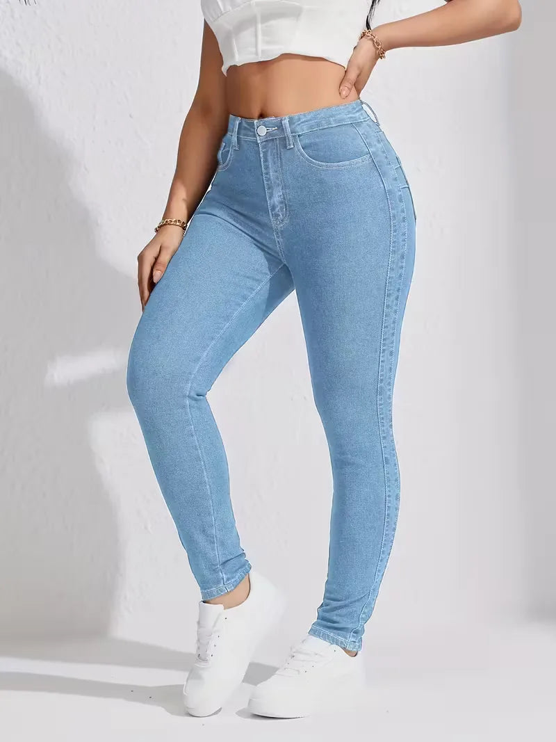 Skinny jeans with high waist