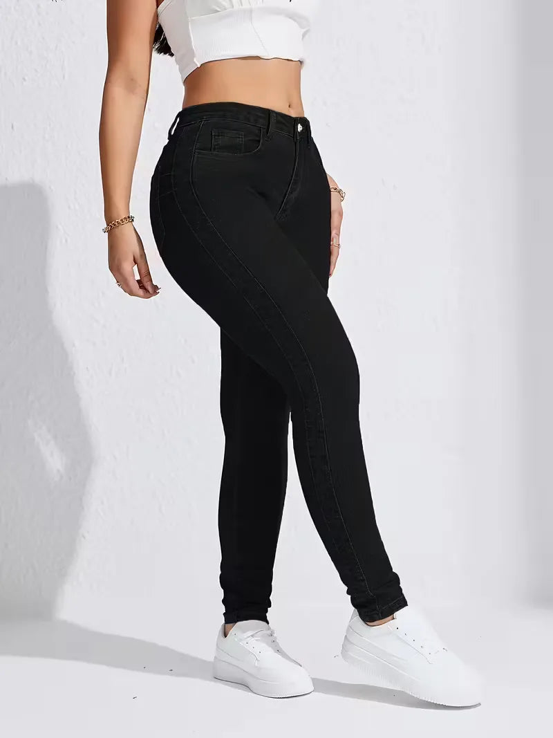 Skinny jeans with high waist