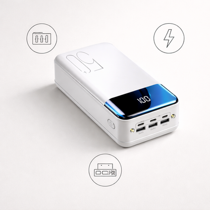 50,000 mAh Power Bank | Fast Charging, High Capacity | Devices
