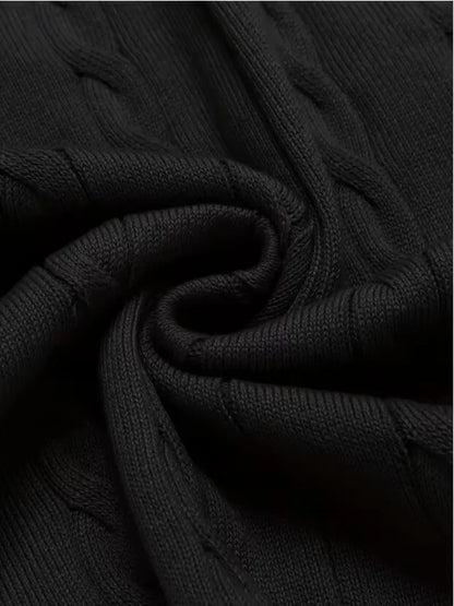 Sleeveless Knitted Waistcoat with V-Neck