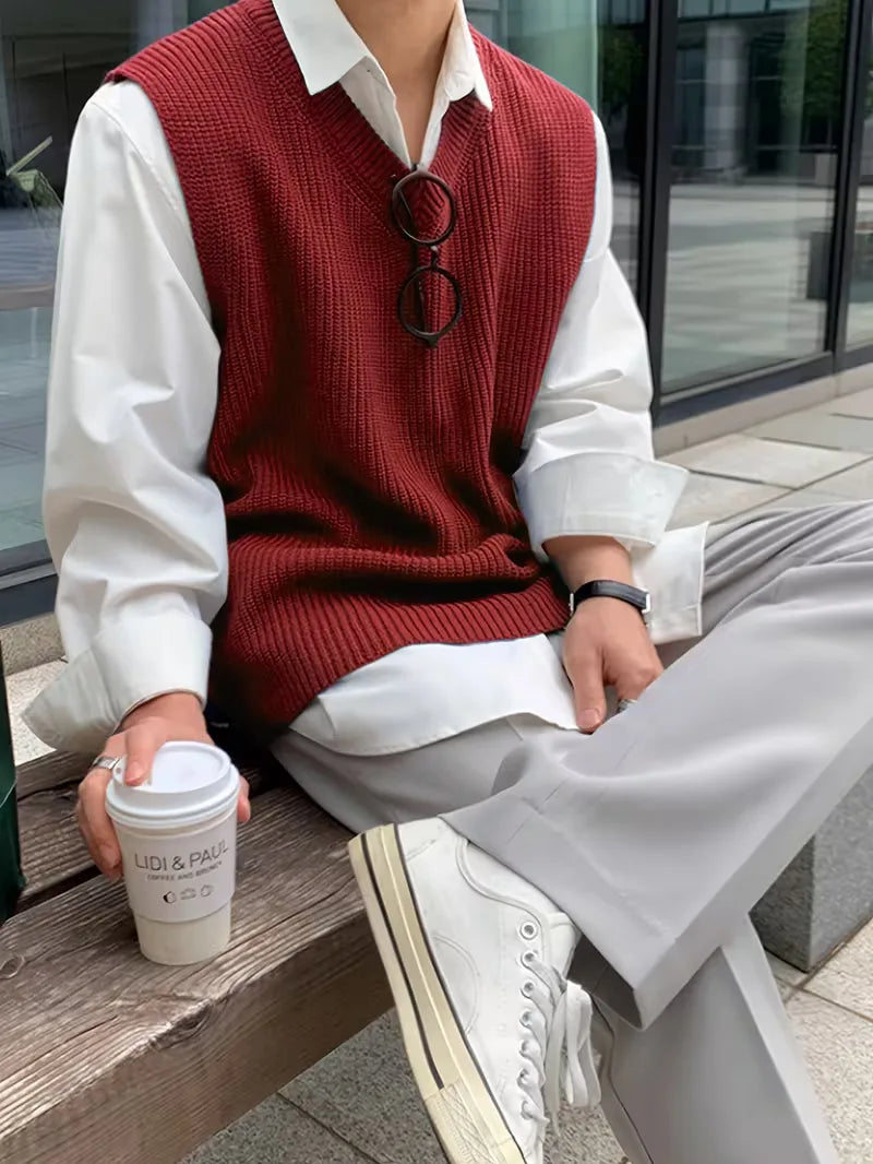 Sleeveless V-neck Vest