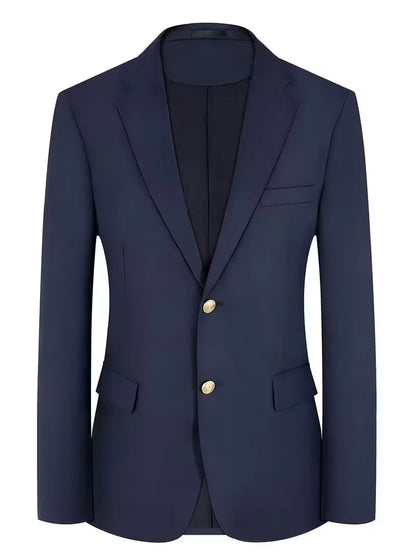 Slim fit blazer with gold buttons