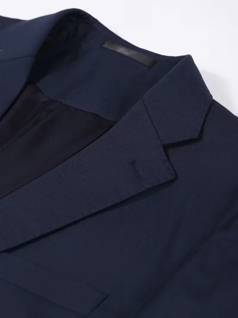 Slim fit blazer with gold buttons