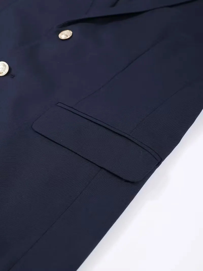 Slim fit blazer with gold buttons