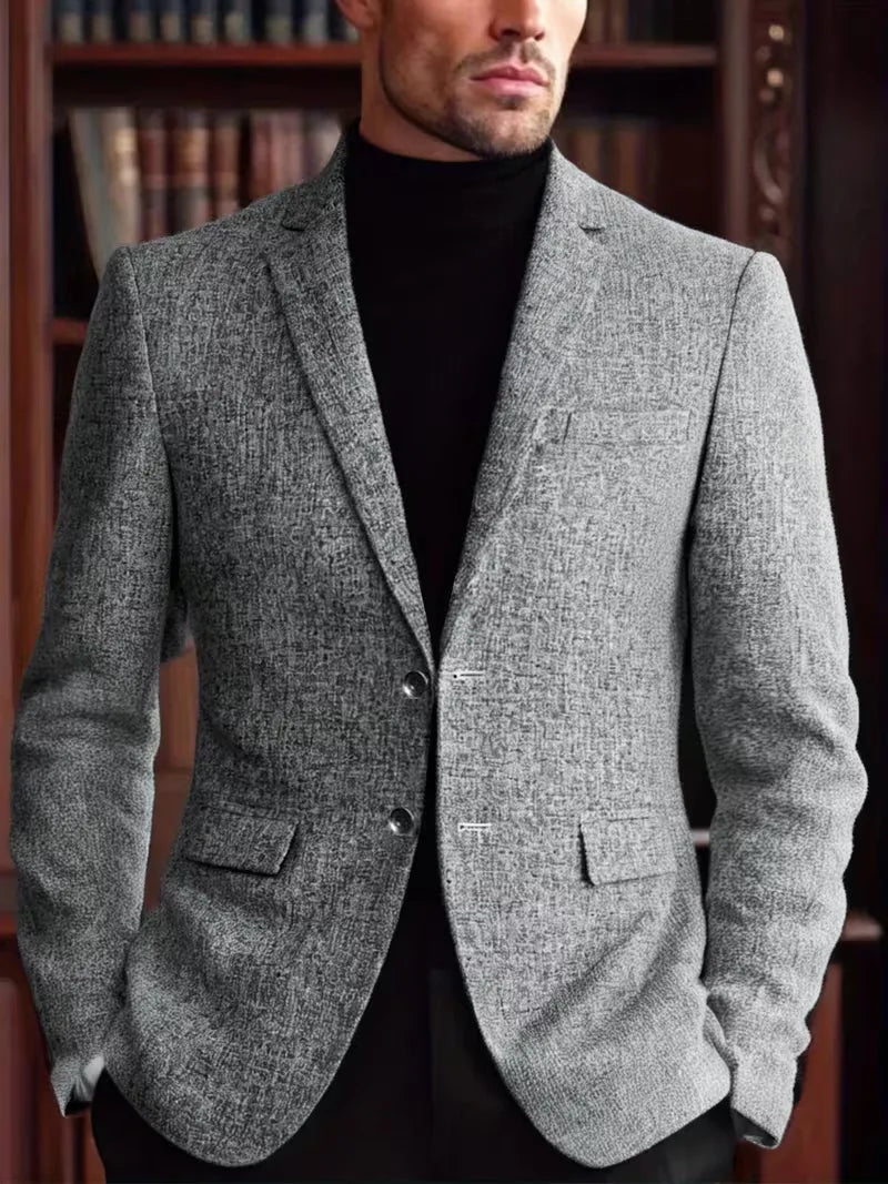 Slim-fit jacket with notch lapel and wrinkle-resistant material