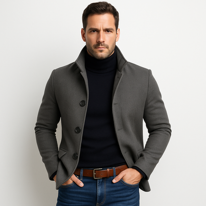 Veste ajustée avec col montant et boutons