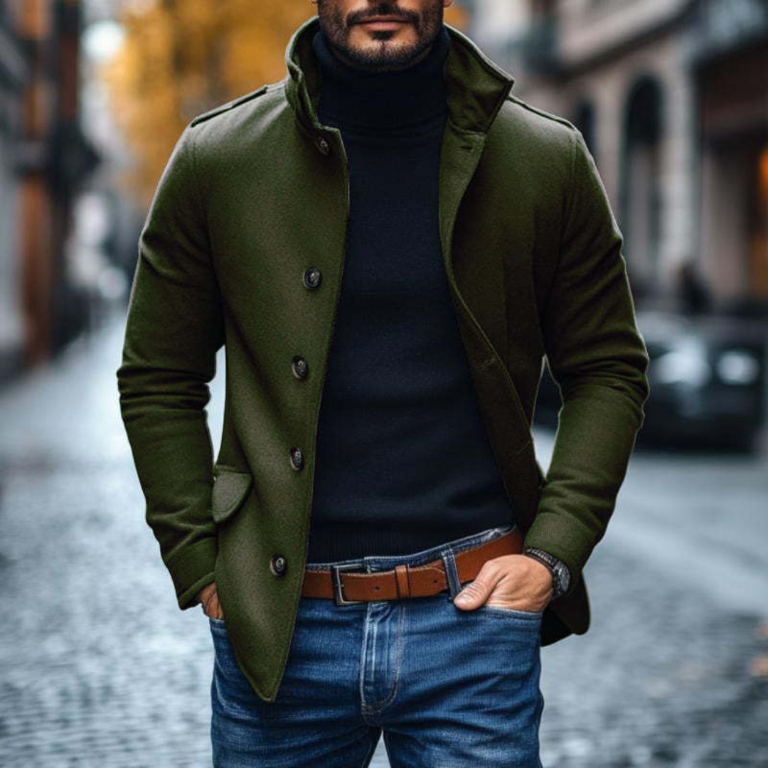 Veste ajustée avec col montant et boutons