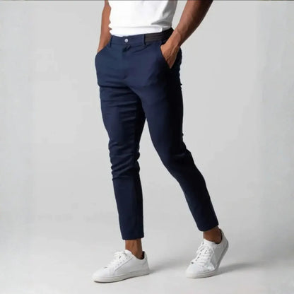 Pantalon chino slim stretch avec taille élastique