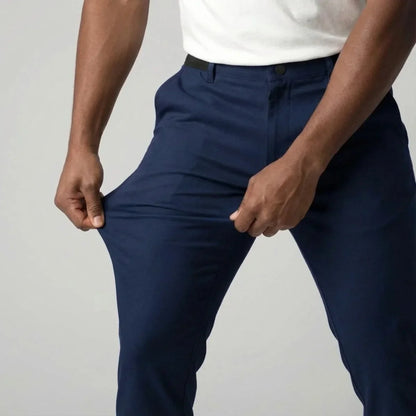 Pantalon chino slim stretch avec taille élastique