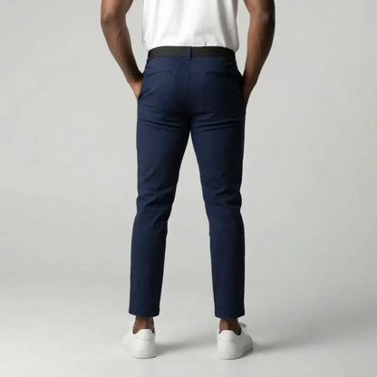 Slim fit stretch chinos with elastic waistband