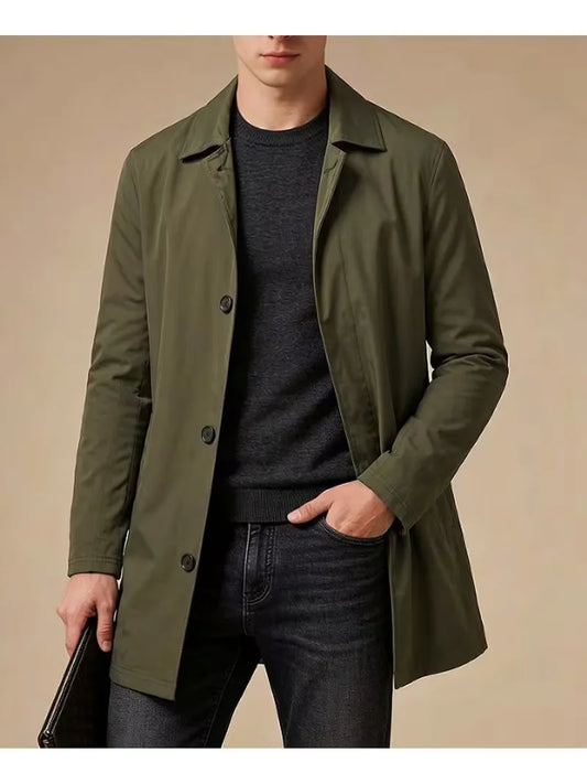 Slim fit trench coat with pocket detail