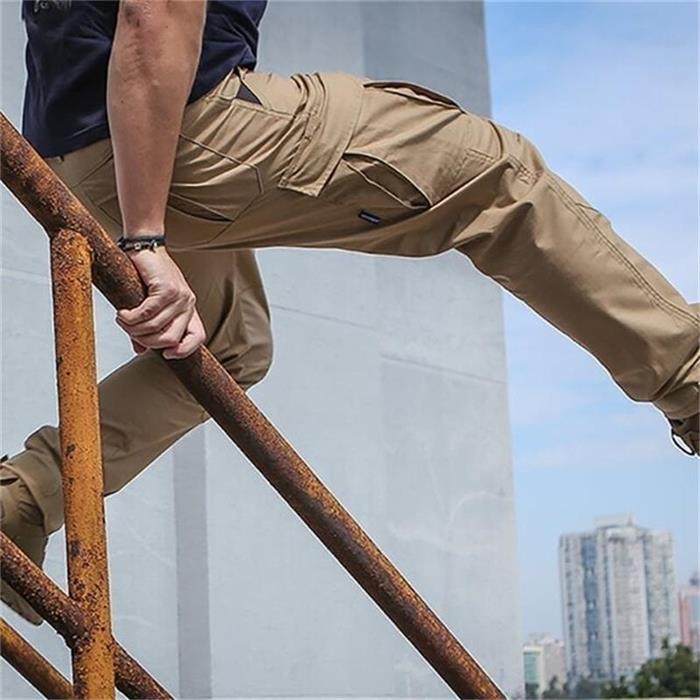 Slim fit work trousers with multiple pockets