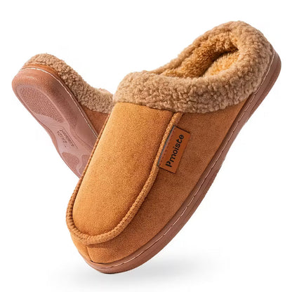 Chaussons à enfiler avec bordure en peluche pour plus de confort
