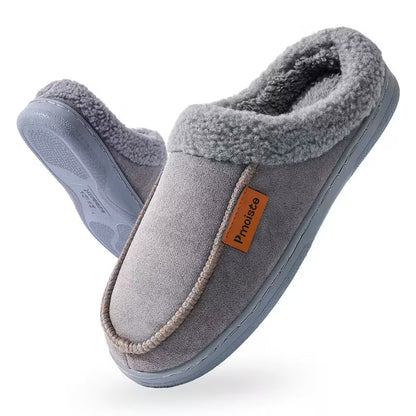 Chaussons à enfiler avec bordure en peluche pour plus de confort