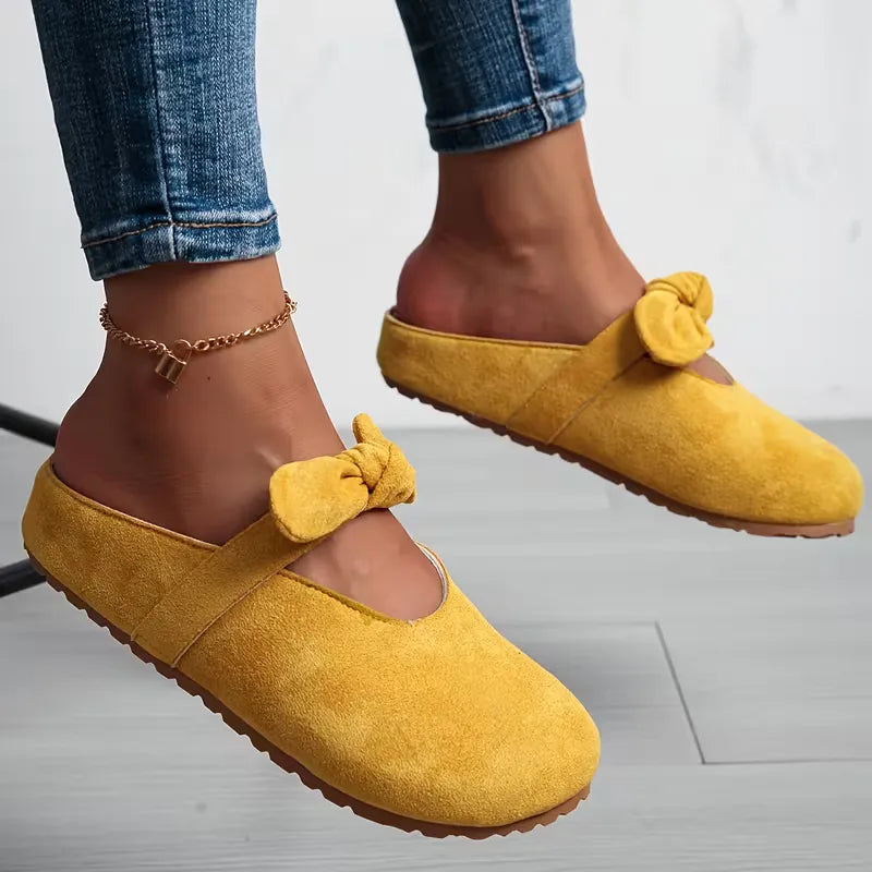 Slippers with Bow Design