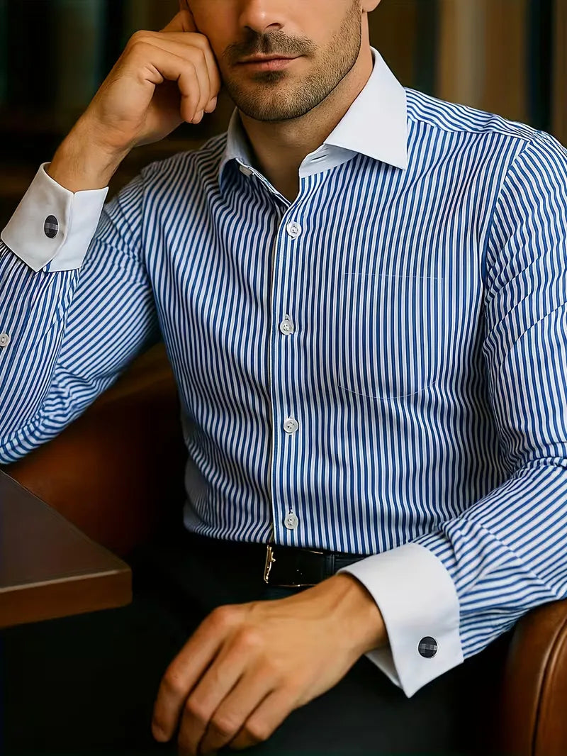 Smart shirt with mandarin collar