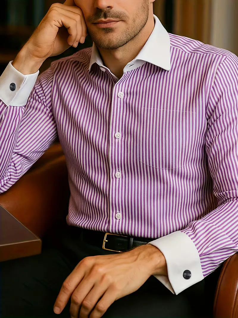 Smart shirt with mandarin collar